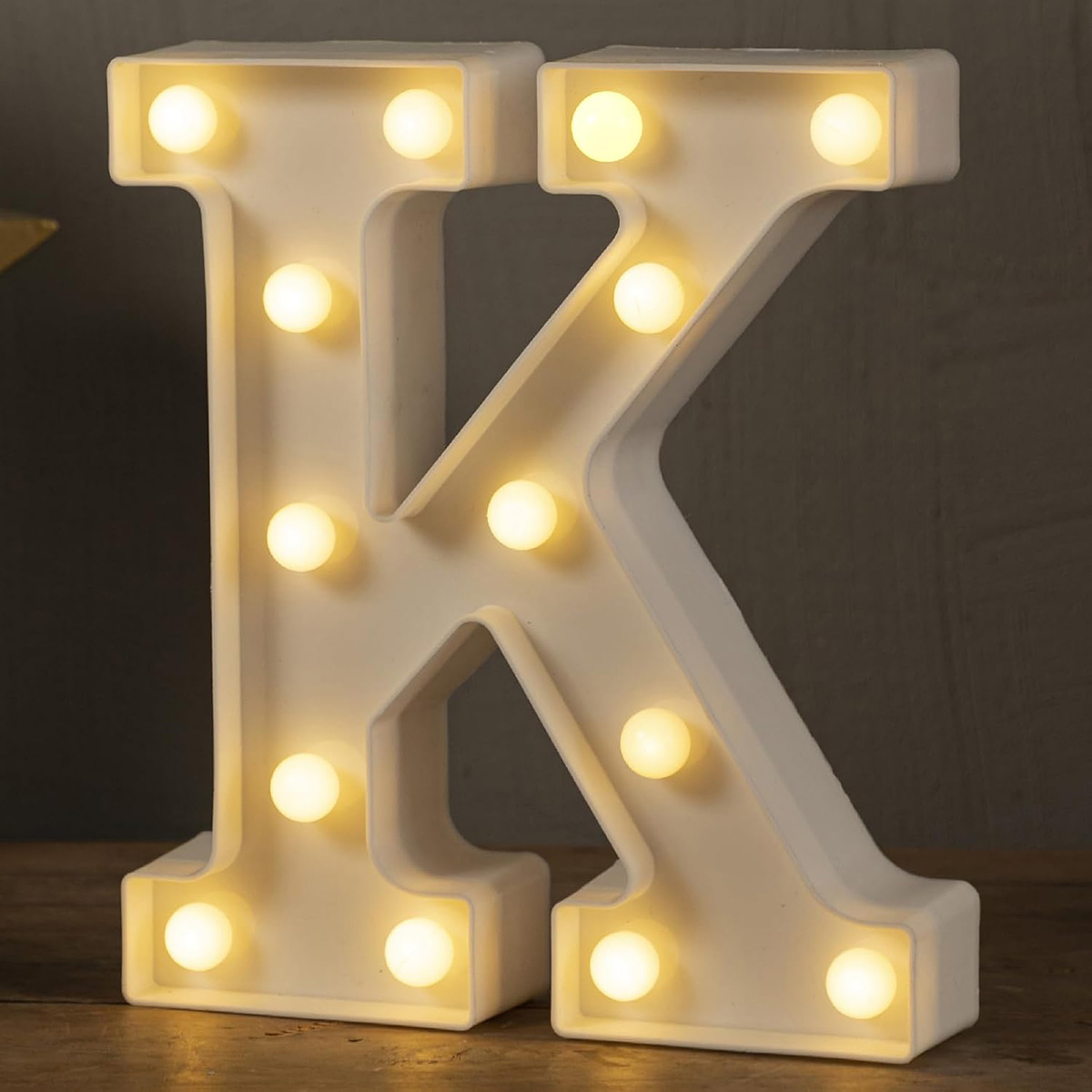 LED Marquee Lights Sign - 36 Big Lights Letters (Alphabet & Numbers) Warm White Battery Powered