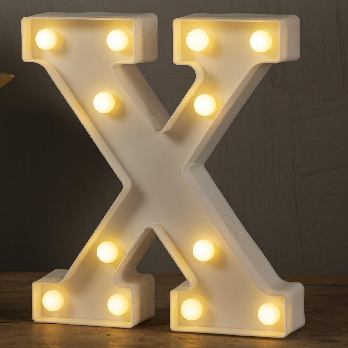 Light Up Letters X LED Marquee Sign 26 Alphabet and 10 Number Big Lights (Warm White)