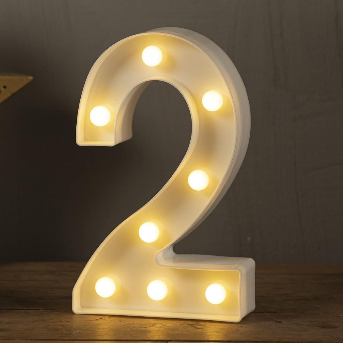 Light Up Numbers-2 LED Marquee Number Lights Sign 26 Alphabet and 10 Number Big Light Led Letters Letter Lights (Warm White)
