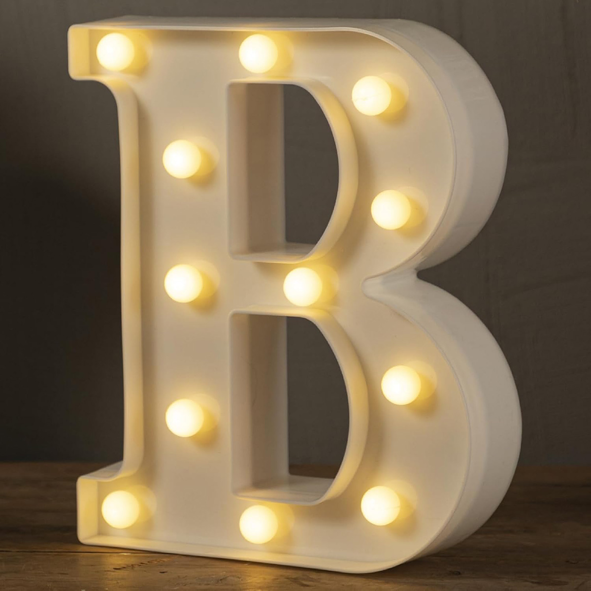 LED Marquee Letters Lights Sign-B Led Letters Lights 26 Alphabet Light Up Number 0-9 Letters Sign (Warm White)