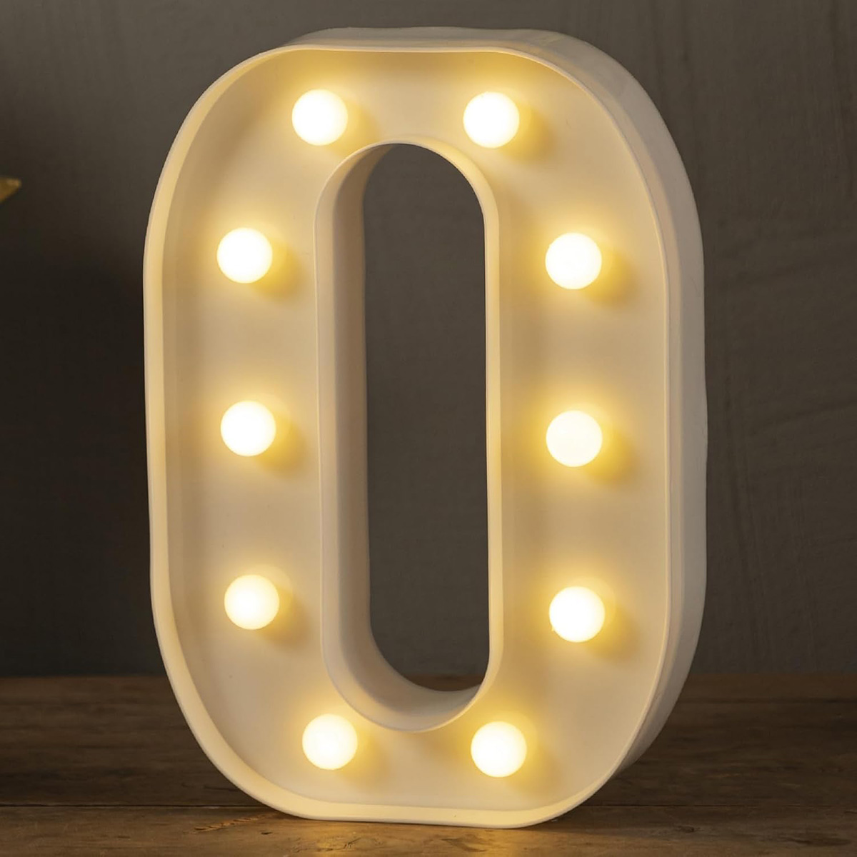 Light Up Letters LED Marquee Sign 26 Alphabet and 10 Number Big Lights - Battery Powered (Warm White)
