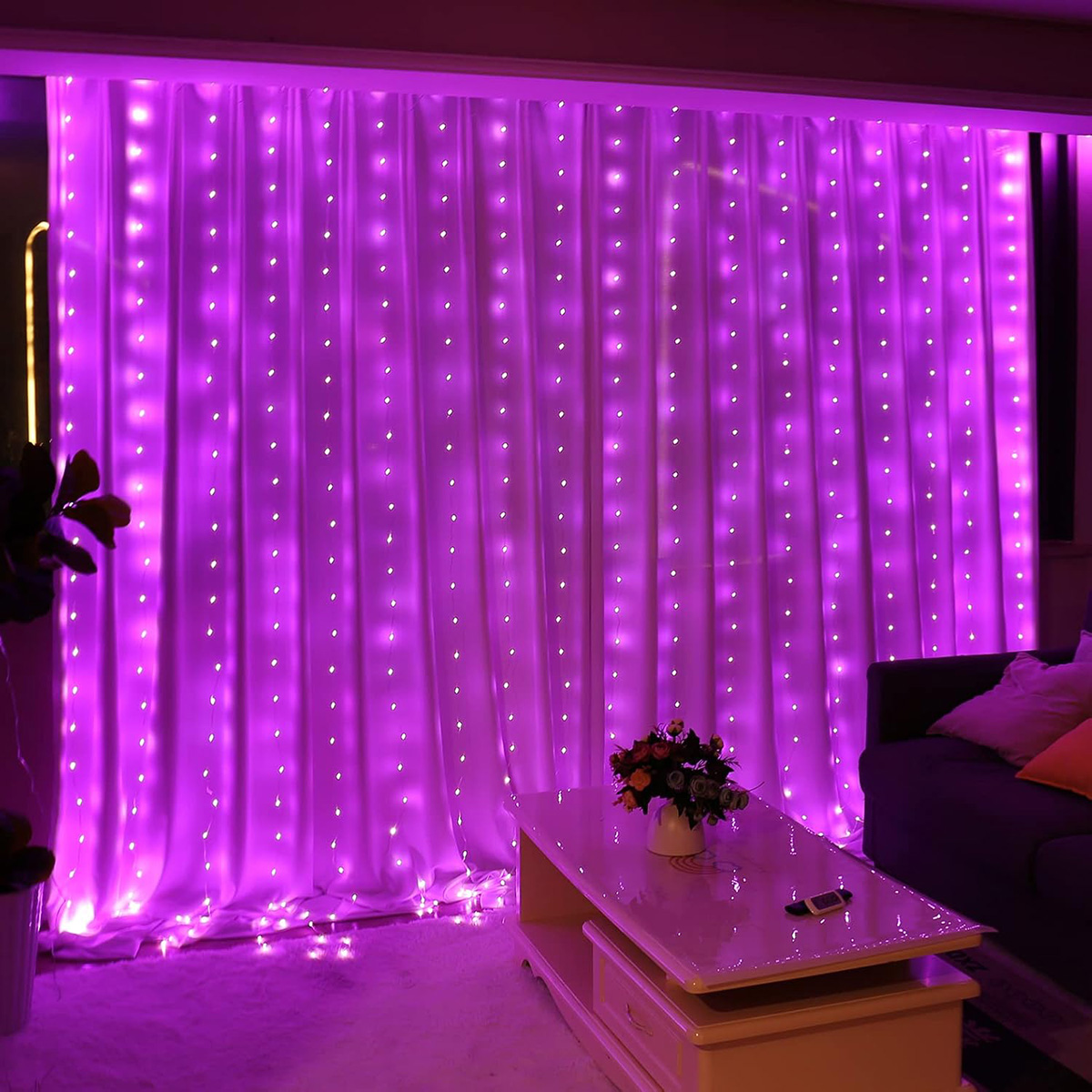 300LED Pink Fairy Curtain Lights for Bedroom